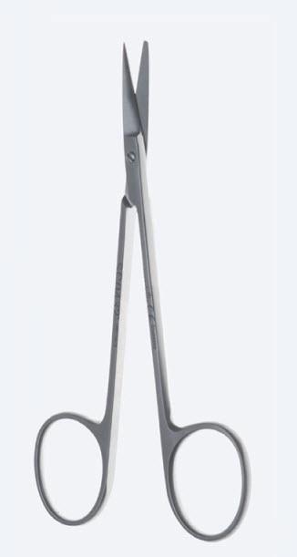 Ножиці, хірургічні, "Iris", для хірургії ока, вигнуті, гострокінцеві, загальна довжина 110 мм, 4". Бренд - Asanus Medizintechnik Gmb, Німеччина